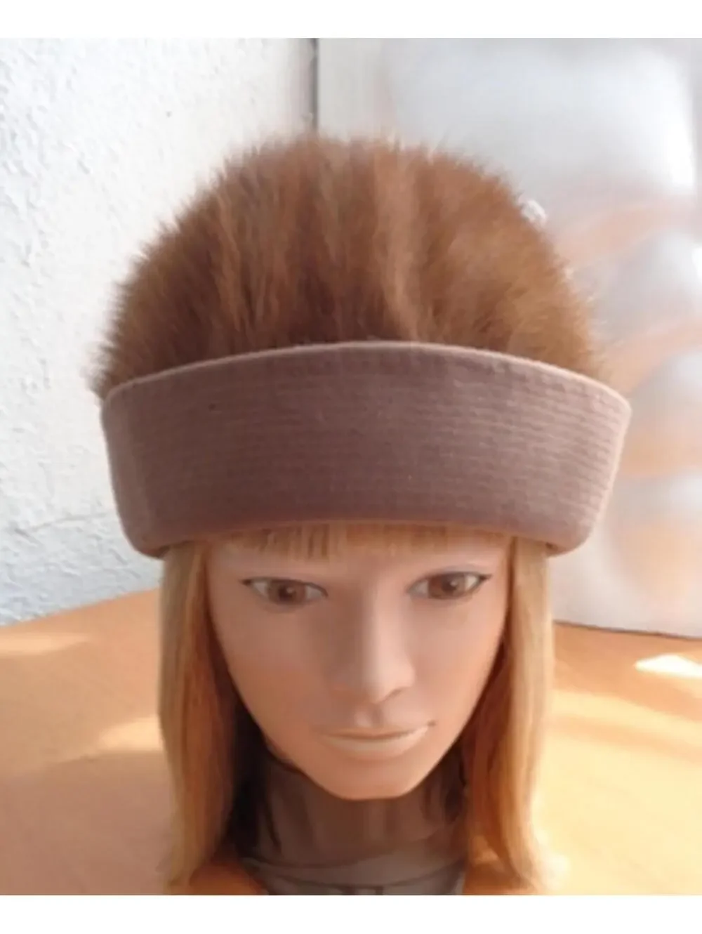 EXCELLENT CANADIAN PASTEL MINK FUR HAT CAP W/ FUR FLET BRIM WOMEN WOMAN SIZE ALL - Picture 1 of 1